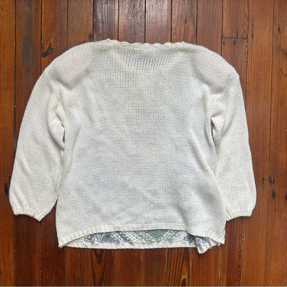 Vintage 1980s Classic Elements Knitted by Hand long tree & leaf motif sweater - Picture 2 of 7